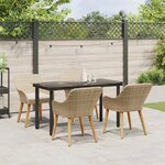 vidaXL Ensemble de salle à manger de jardin 5 pièces en rattan poly beige