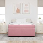 vidaXL Cadre de lit avec matelas Rose 140 x 200 cm Velours