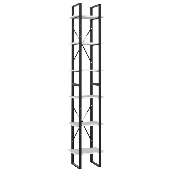 vidaXL Bibliothèque à 6 niveaux blanc 40x30x210 cm bois ingénierie