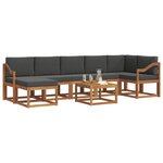 vidaXL Ensemble de canapés d'extérieur 8 Pièces Naturel et Anthracite