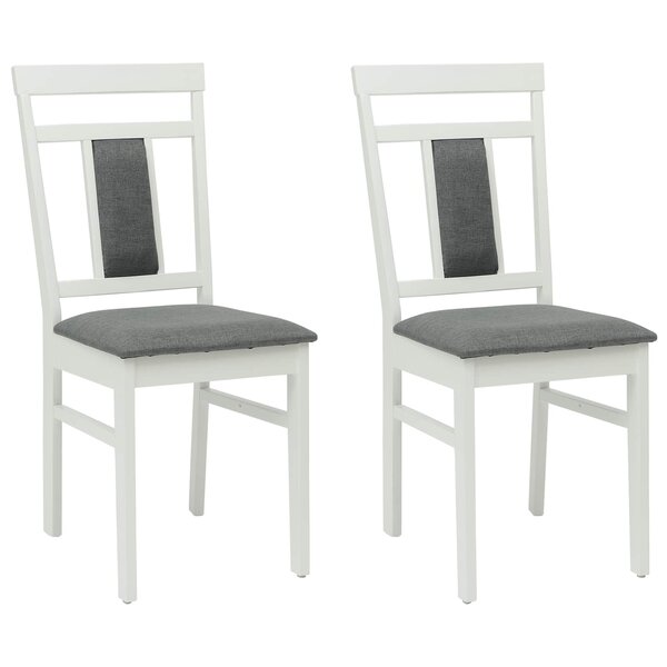 vidaXL Chaise de salle à manger 2 pc Bois de Caoutchouc Massif