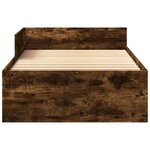 vidaXL Cadre de lit sans matelas chêne fumé 90x190cm bois d'ingénierie