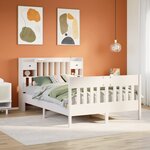 vidaXL Cadre de lit sans matelas blanc 140x190 cm bois de pin massif