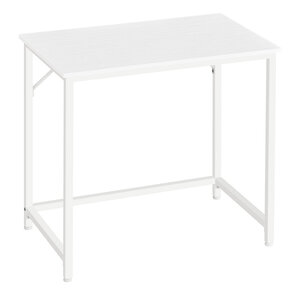 Bureau table poste de travail 50 x 80 x 76 cm pour bureau salon chambre assemblage simple métal style industriel blanc 12_0004678