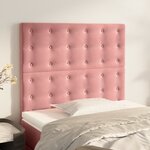 vidaXL Tête de lit Rose 90x5x118/128 cm Velours