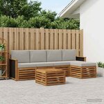 vidaXL Ensemble de canapés d'extérieur 6 Pièces Naturel et gris clair