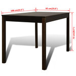 vidaXL Table de salle à manger avec 4 chaises Marron