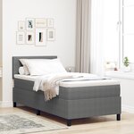 vidaXL Lit de Sommier avec Matelas & LED Gris Clair 100x200 cm Tissu en Velours Côtelé