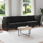 vidaXL Ensemble de meubles pour le salon 4 Pièces Noir Tissu