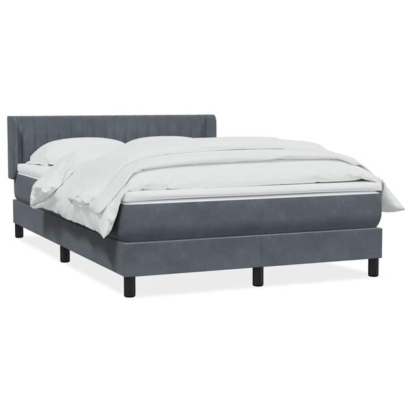 vidaXL Sommier à lattes de lit et matelas gris foncé 160x210cm velours