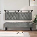 vidaXL Tête de lit suspendue Gris foncé Velours
