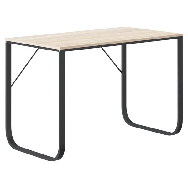 vidaXL Bureau d'ordinateur Noir et chêne 110x60x73 cm Aggloméré