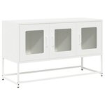 vidaXL Meuble TV blanc 100 5x39x60 5 cm acier laminé à froid