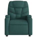 vidaXL Fauteuil de massage inclinable Vert foncé Tissu