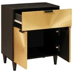 vidaXL Table de chevet avec tiroir Noir et or 50 x 33 x 60 cm