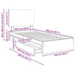 vidaXL Lit de Rangement Chêne Sonoma 100 x 200 cm Bois d'ingénierie