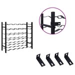 vidaXL Casier à bouteilles pour 36 bouteilles Noir Fer