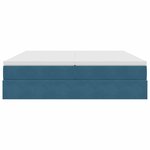 vidaXL Lit avec rangement et matelas Bleu foncé 200 x 200 cm Velours