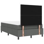vidaXL Lit à ressorts avec matelas Gris foncé Petit lit double Tissu