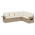 vidaXL Salon de jardin avec coussins 6 Pièces beige résine tressée