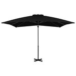 vidaXL Parasol déporté et mât en aluminium Noir 250x250 cm