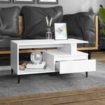 vidaXL Table basse Blanc 90x49x45 cm Bois d'ingénierie