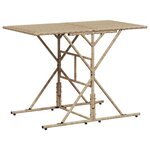 vidaXL Ensemble à manger de jardin et coussins 7 Pièces beige poly rotin