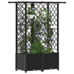 vidaXL Lit Élevé avec Treillis et Toit Noir 124 x 40 x 138 cm PP