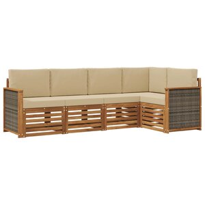 vidaXL Ensemble de canapés d'extérieur 4 pc Naturel