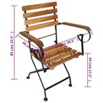 vidaXL Chaises pliables de jardin 2 Pièces Acier et bois d'acacia solide