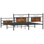vidaXL Cadre de lit en métal sans matelas chêne fumé 180x200 cm