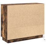 Buffet vidaXL avec éclairage LED en chêne fumé 90x32x75 cm en bois d'ingénierie