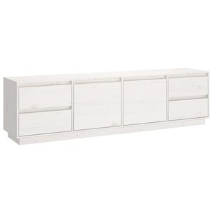 vidaXL Meuble TV Blanc 176x37x47 5 cm Bois de pin massif