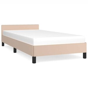 vidaXL Cadre de lit avec tête de lit sans matelas cappuccino 100x200cm