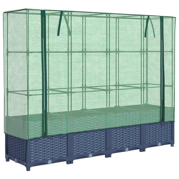 vidaXL Jardinière surélevée avec housse aspect rotin 160x40x138 cm