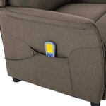 vidaXL Chaise de massage Taupe 67.5 x 93.5 x 101.5 cm tissu