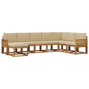vidaXL Ensemble de canapés d'extérieur 8 Pièces Naturel et Beige