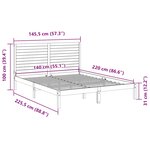 vidaXL Cadre de lit extra long sans matelas 140x220 cm bois massif