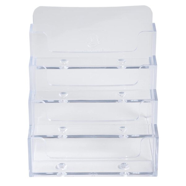 Distributeur De Cartes De Visite 4 Cases - Cristal - X 4 - Exacompta