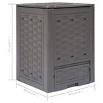 Vidaxl composteurs de jardin 2 pièces 60x60x83 cm 600 l plastique rotin