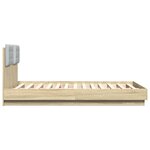 vidaXL Cadre de lit tête de lit et lumières LED chêne sonoma 135x190cm