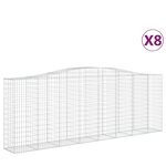 vidaXL Paniers à gabions arqués 8 Pièces 400x50x140/160 cm Fer galvanisé