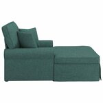 vidaXL Chaise lounge avec jupe Vert foncé 91 x 157 x 91 cm tissu