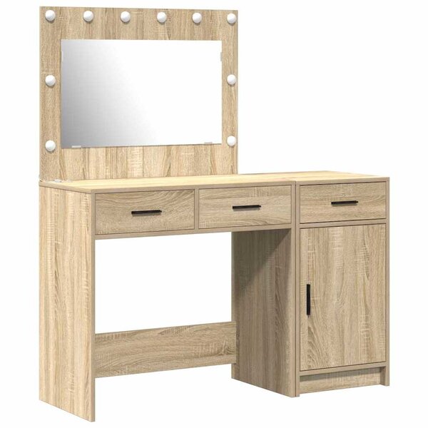 vidaXL Table de Toilette avec tiroir 2 Pièces Marron Bois d'ingénierie