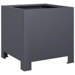 vidaXL Jardinières 2 Pièces anthracite 30x30x30 cm acier