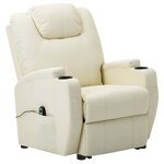 vidaXL Fauteuil Crème Similicuir