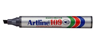 Marqueur 'Eco' '109' permanent indélébile pointe biseautée de 2 & 5 mm noir ARTLINE