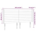 vidaXL Tête de lit à LED Gris clair 203x16x118/128 cm Velours