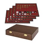 Coffret en bois massif pour 192 muselets de champagne.