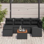 vidaXL Ensemble de canapé de jardin 7 Pièces Noir